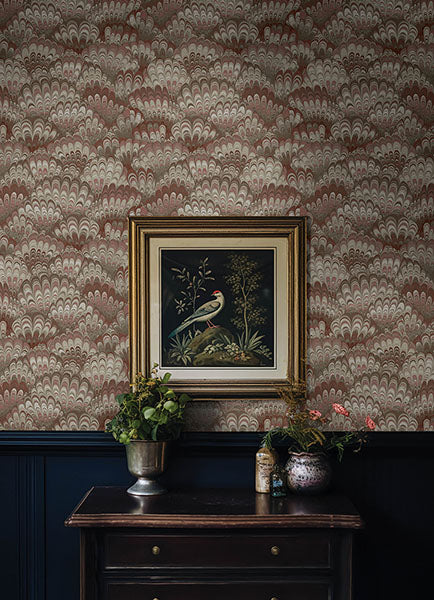 A-Street Prints 4147-27376 Octavia Ruby Marbled Ink Wallpaper - Eade's Wallpaper