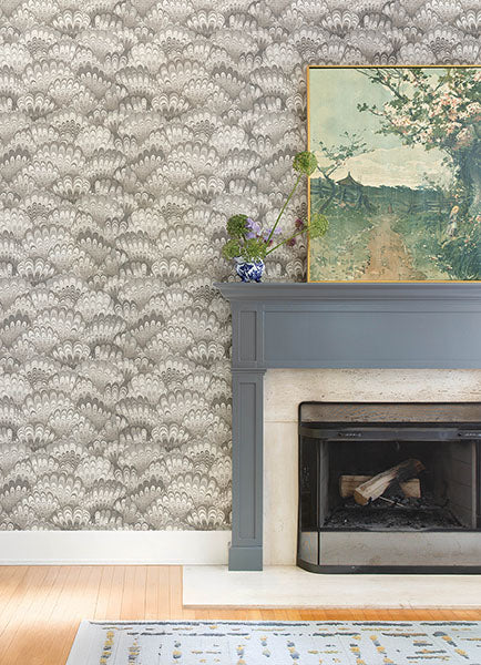A-Street Prints 4147-27378 Octavia Neutral Marbled Ink Wallpaper - Eade's Wallpaper