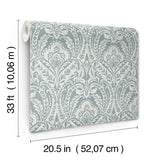 A-Street Prints 4147-27380 Berkshire Denim Damask Wallpaper - Eade's Wallpaper