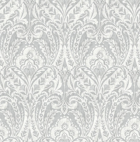 A-Street Prints 4147-27381 Berkshire Grey Damask Wallpaper - Eade's Wallpaper
