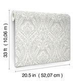 A-Street Prints 4147-27381 Berkshire Grey Damask Wallpaper - Eade's Wallpaper