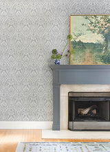 A-Street Prints 4147-27381 Berkshire Grey Damask Wallpaper - Eade's Wallpaper