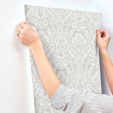A-Street Prints 4147-27381 Berkshire Grey Damask Wallpaper - Eade's Wallpaper