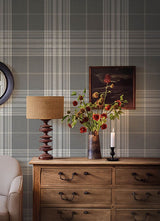 A-Street Prints 4147-27384 Westley Grey Plaid Wallpaper - Eade's Wallpaper