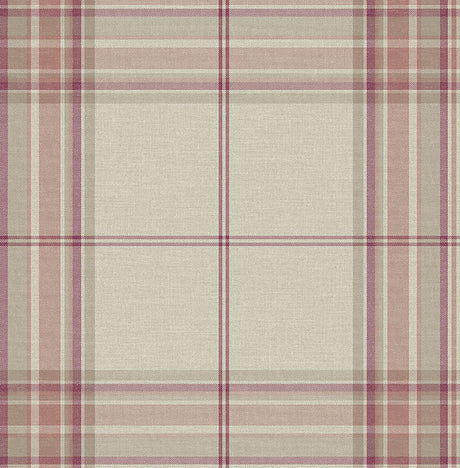 A-Street Prints 4147-27385 Westley Magenta Plaid Wallpaper - Eade's Wallpaper