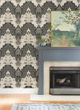A-Street Prints 4147-27389 Auden Black Floral Grandeur Wallpaper - Eade's Wallpaper