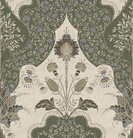 A-Street Prints 4147-27391 Auden Green Floral Grandeur Wallpaper - Eade's Wallpaper