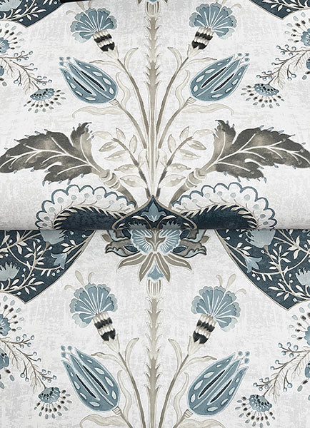 A-Street Prints 4147-27392 Auden Dark Blue Floral Grandeur Wallpaper - Eade's Wallpaper