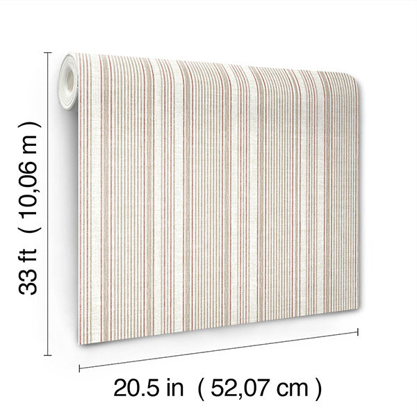 A-Street Prints 4147-27396 Ayanna Rust Striped Wallpaper - Eade's Wallpaper