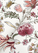 A-Street Prints 4147-27397 Teonna Raspberry Floral Stripe Wallpaper - Eade's Wallpaper