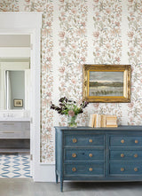A-Street Prints 4147-27399 Teonna Light Pink Floral Stripe Wallpaper - Eade's Wallpaper