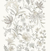 A-Street Prints 4147-27400 Teonna Light Grey Floral Stripe Wallpaper - Eade's Wallpaper