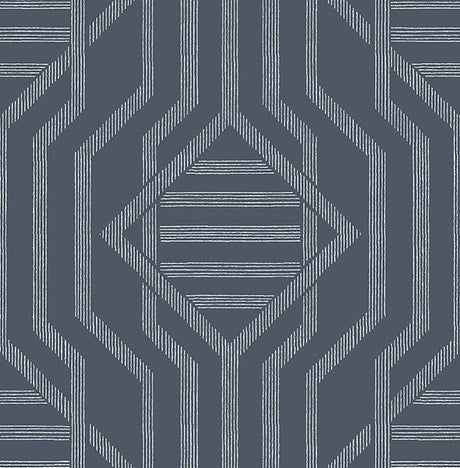 A-Street Prints 4147-27402 Essex Navy Geometric Wallpaper - Eade's Wallpaper