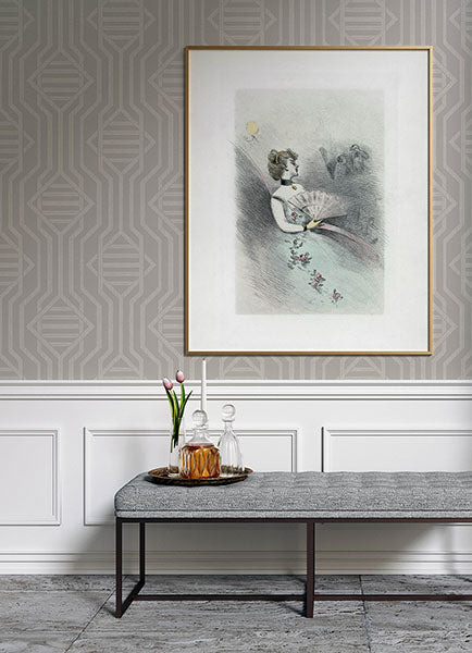 A-Street Prints 4147-27405 Essex Light Grey Geometric Wallpaper - Eade's Wallpaper