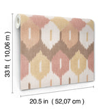 A-Street Prints 4147-27408 Abilene Apricot Ikat Wallpaper - Eade's Wallpaper