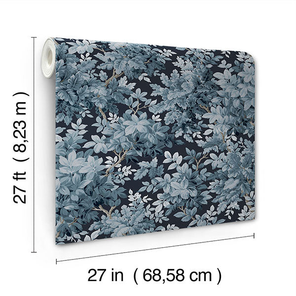 A-Street Prints 4147-80003 Greenwood Dark Blue Deciduous Wallpaper - Eade's Wallpaper