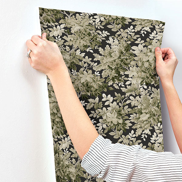 A-Street Prints 4147-80005 Greenwood Black Deciduous Wallpaper - Eade's Wallpaper