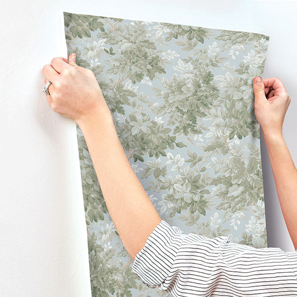 A-Street Prints 4147-80007 Greenwood Light Blue Deciduous Wallpaper - Eade's Wallpaper