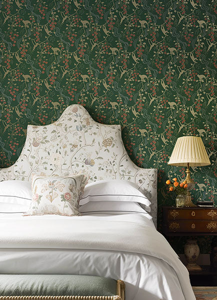 A-Street Prints 4147-80008 Linden Dark Green Jungle Canopy Wallpaper - Eade's Wallpaper