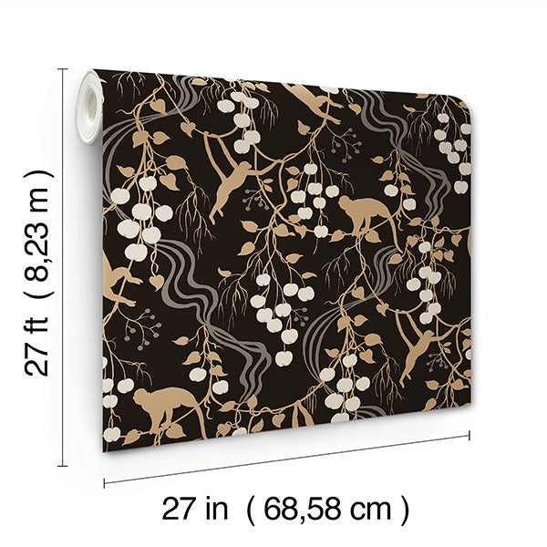 A-Street Prints 4147-80009 Linden Black Jungle Canopy Wallpaper - Eade's Wallpaper