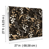 A-Street Prints 4147-80009 Linden Black Jungle Canopy Wallpaper - Eade's Wallpaper