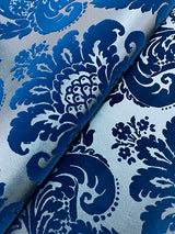 A-Street Prints 4147-87310 Shadow Blue Flocked Damask Wallpaper - Eade's Wallpaper