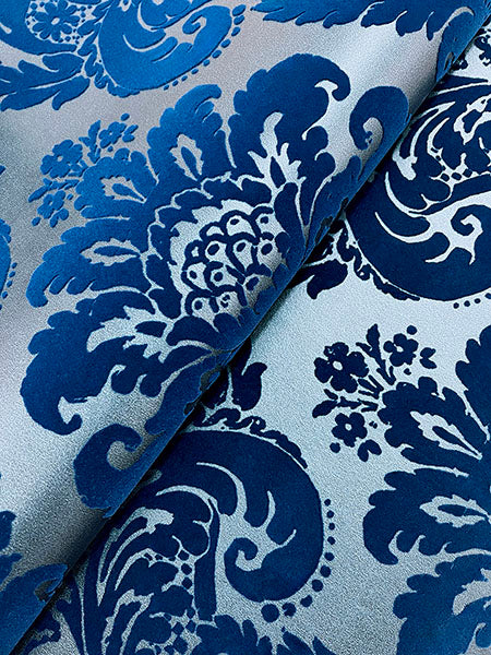 A-Street Prints 4147-87310 Shadow Blue Flocked Damask Wallpaper - Eade's Wallpaper