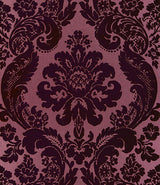 A-Street Prints 4147-87315 Shadow Merlot Flocked Damask Wallpaper - Eade's Wallpaper