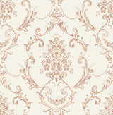 Advantage 4157-25041 Glenda Copper Floral Damask Wallpaper