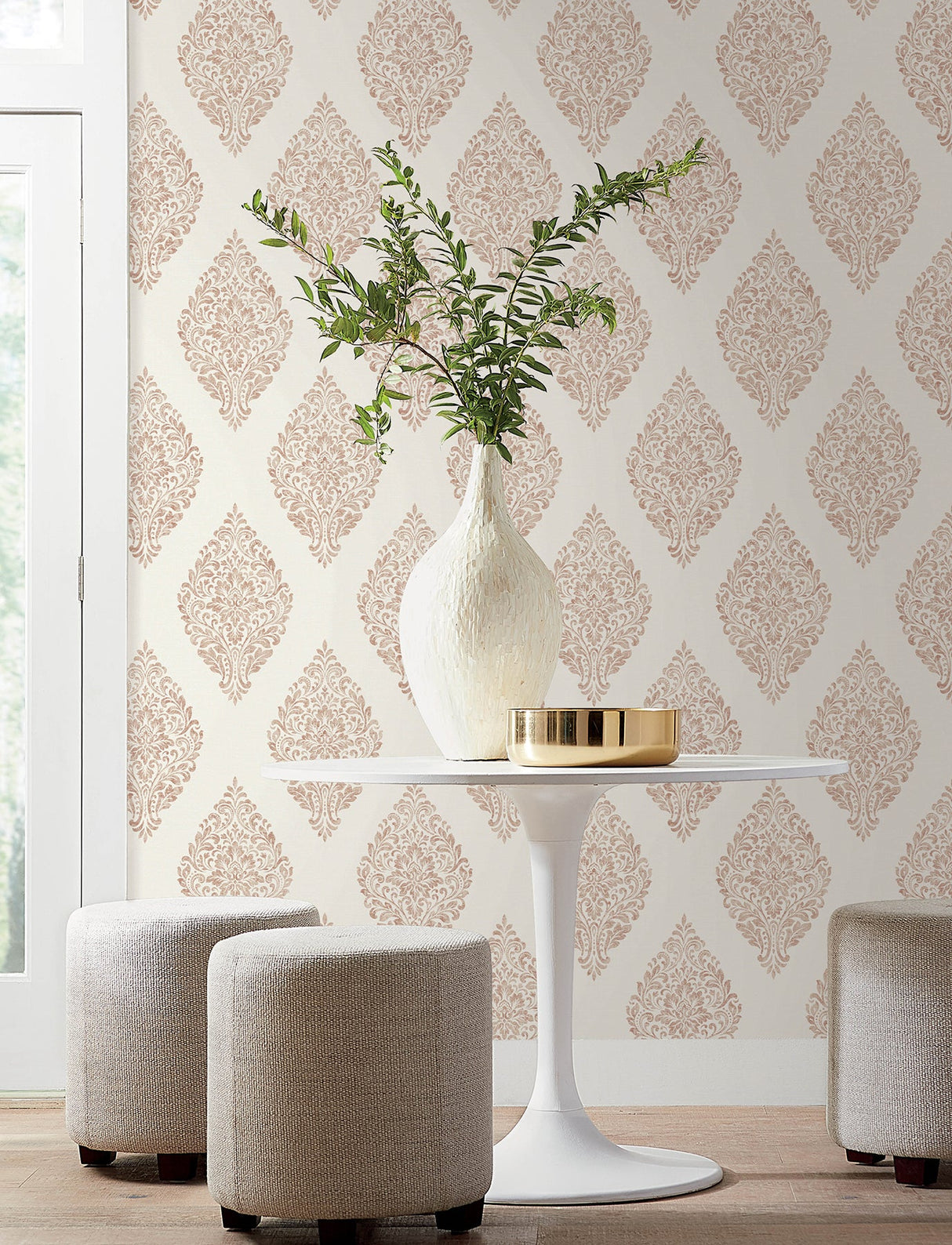 Advantage 4157-25045 Gillian Copper Medallion Wallpaper