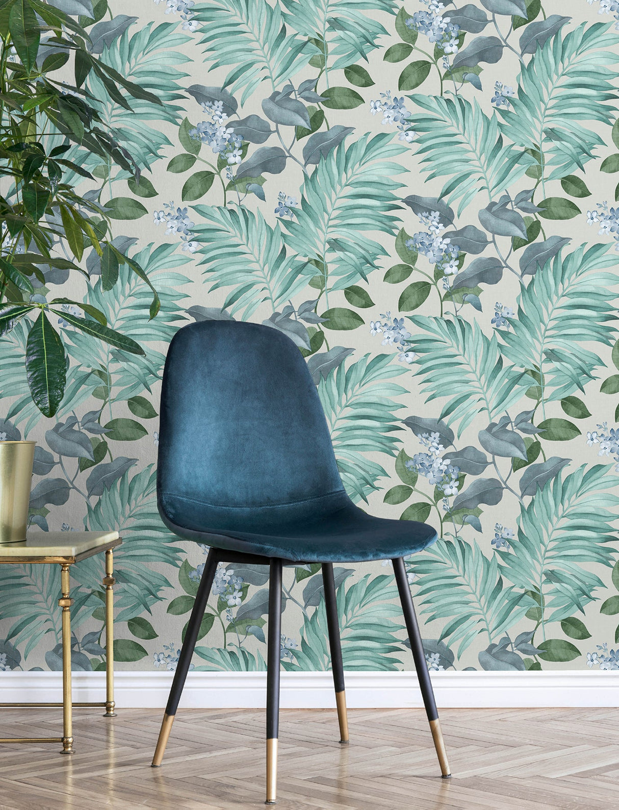 Advantage 4157-M1651 Eden Grey Tropical Wallpaper