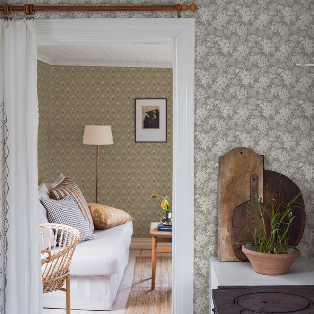 Schumacher 4163 ARATORP in STONE Wallpaper - BORÃ…STAPETER