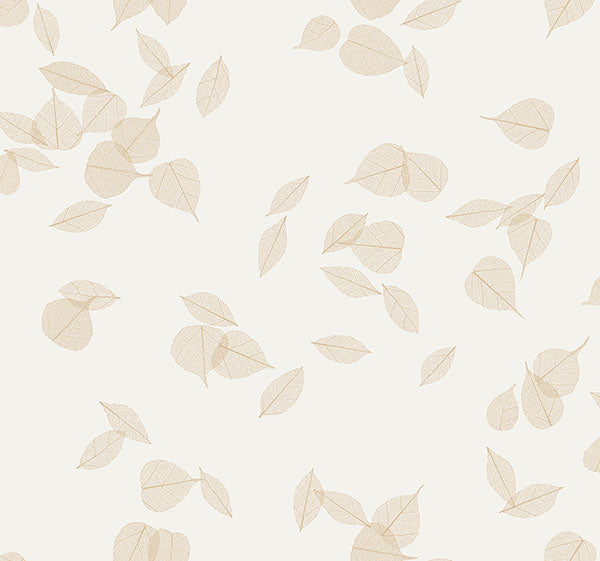 Warner 4174-4646 Myles Gold Leaves Wallpaper - Eade's Wallpaper