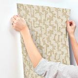 A-Street Prints 4177-27700 Cipher Chestnut Geometric Faux Gr