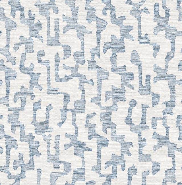 A-Street Prints 4177-27701 Cipher Blue Geometric Faux Grassc