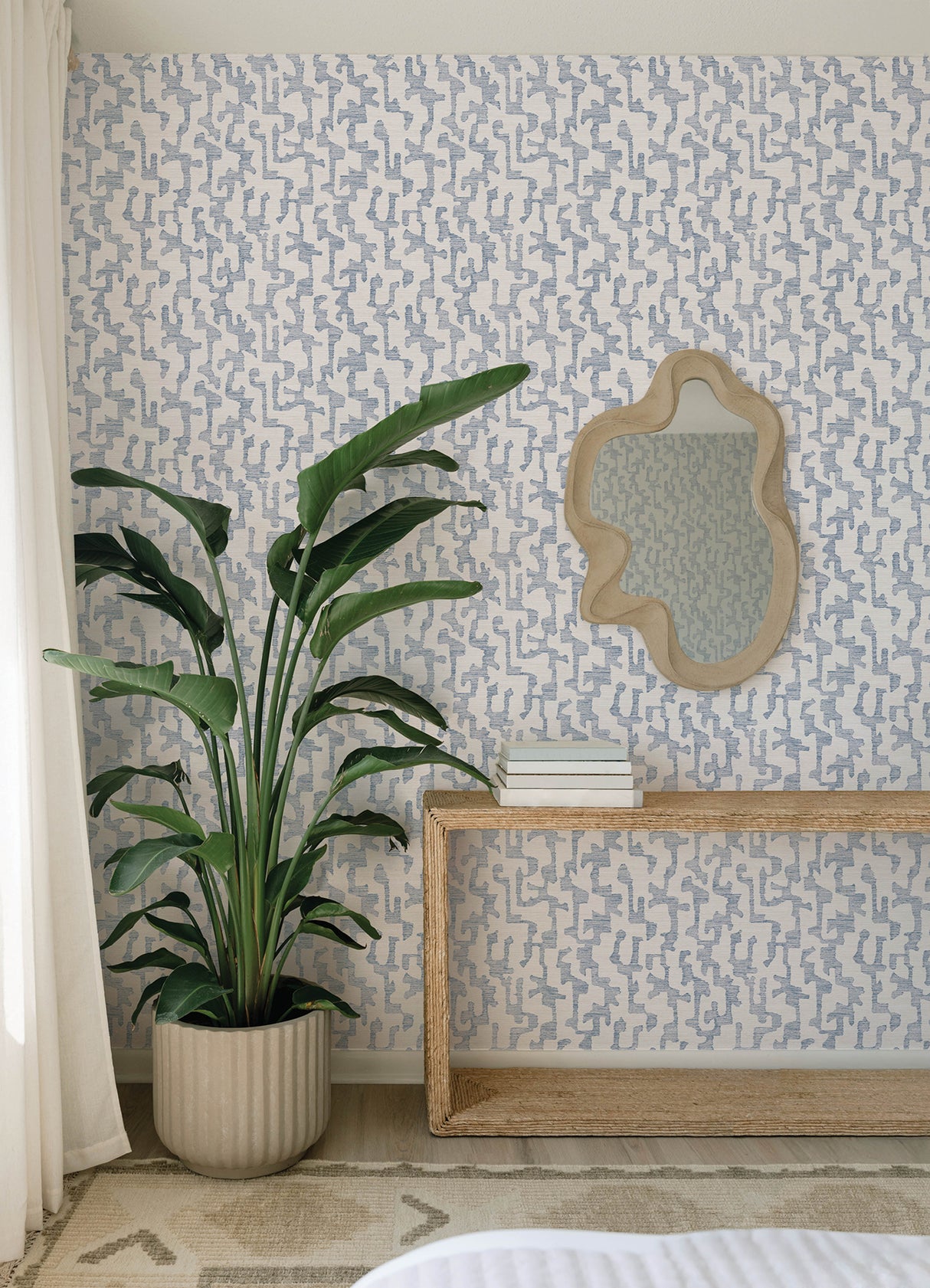 A-Street Prints 4177-27701 Cipher Blue Geometric Faux Grassc