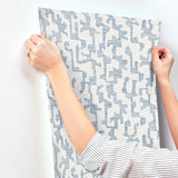 A-Street Prints 4177-27701 Cipher Blue Geometric Faux Grassc