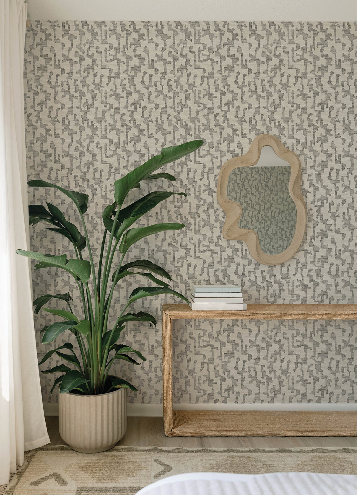 A-Street Prints 4177-27704 Cipher Black Geometric Faux Grass