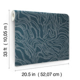 A-Street Prints 4177-27707 Massar Teal Modern Marbled Wallpa