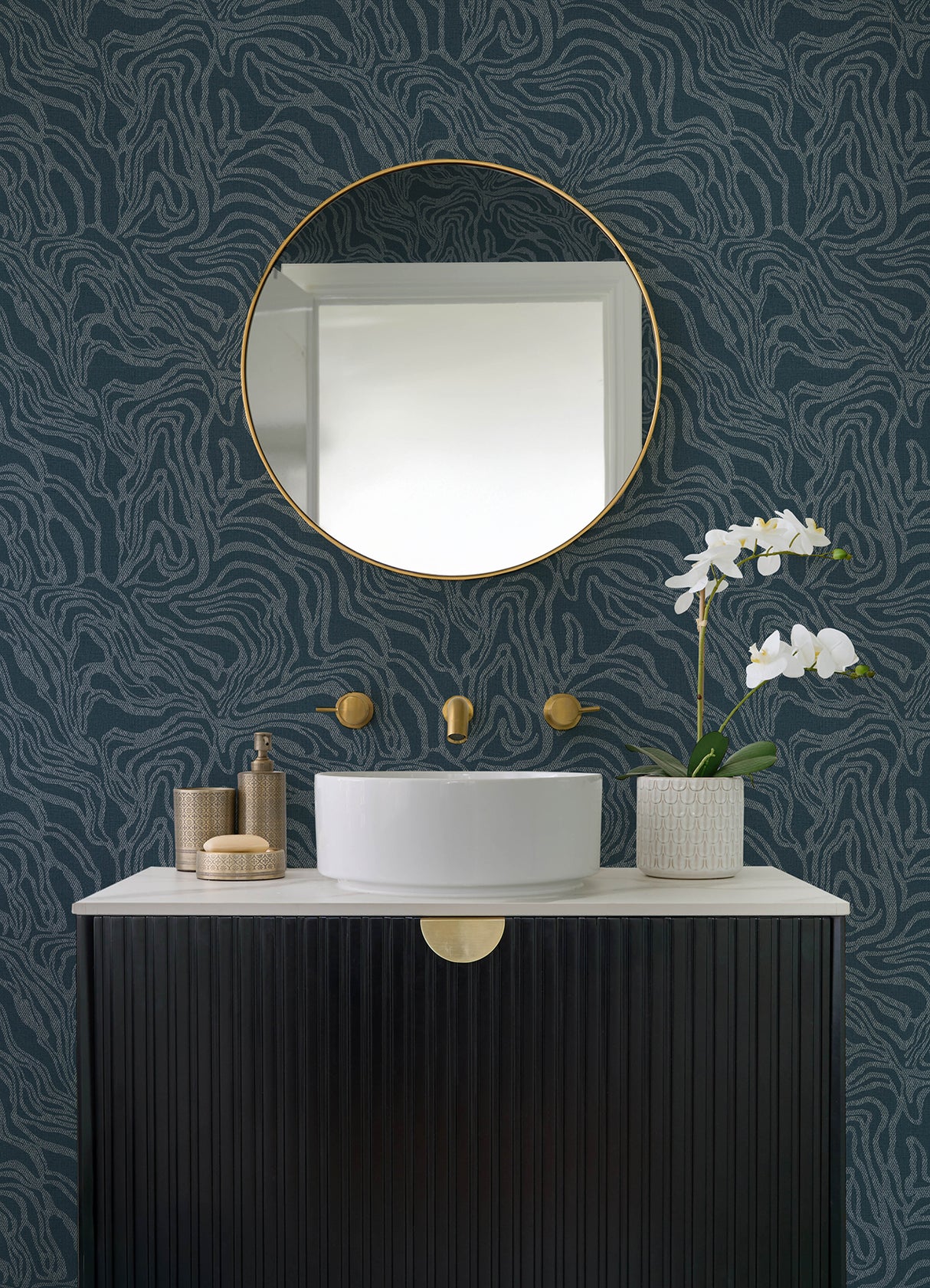 A-Street Prints 4177-27707 Massar Teal Modern Marbled Wallpa