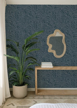 A-Street Prints 4177-27707 Massar Teal Modern Marbled Wallpa