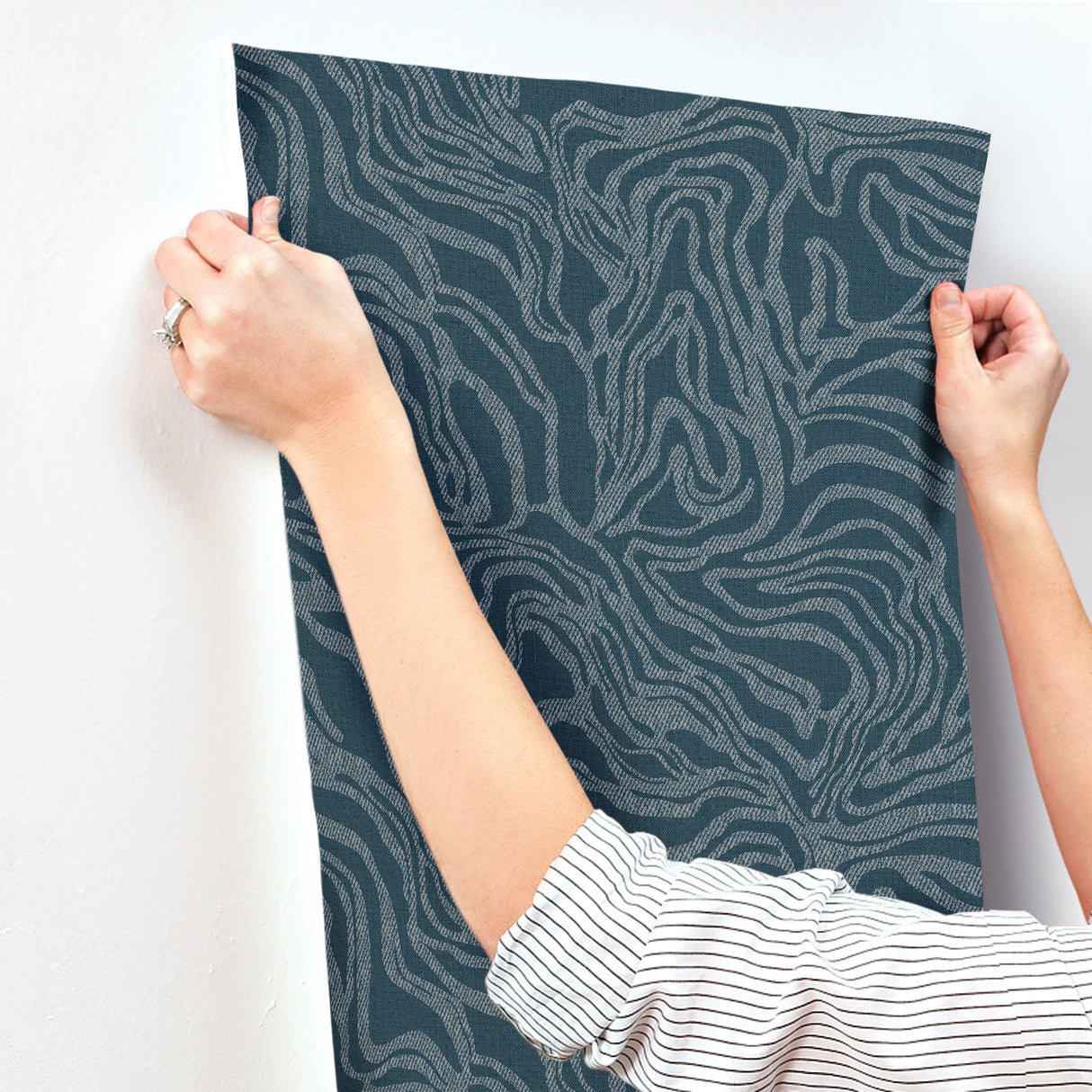A-Street Prints 4177-27707 Massar Teal Modern Marbled Wallpa