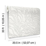 A-Street Prints 4177-27708 Massar Silver Modern Marbled Wall
