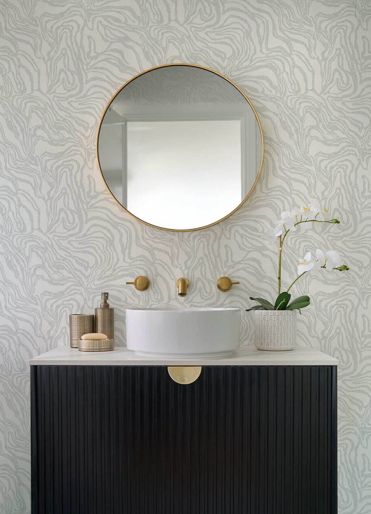 A-Street Prints 4177-27708 Massar Silver Modern Marbled Wall