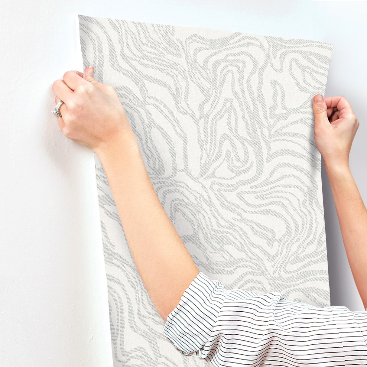 A-Street Prints 4177-27708 Massar Silver Modern Marbled Wall