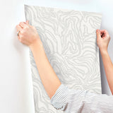 A-Street Prints 4177-27708 Massar Silver Modern Marbled Wall