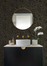A-Street Prints 4177-27709 Massar Black Modern Marbled Wallp