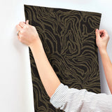 A-Street Prints 4177-27709 Massar Black Modern Marbled Wallp