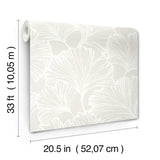 A-Street Prints 4177-27710 Kyoto Dove Ginkgo Leaf Wallpaper