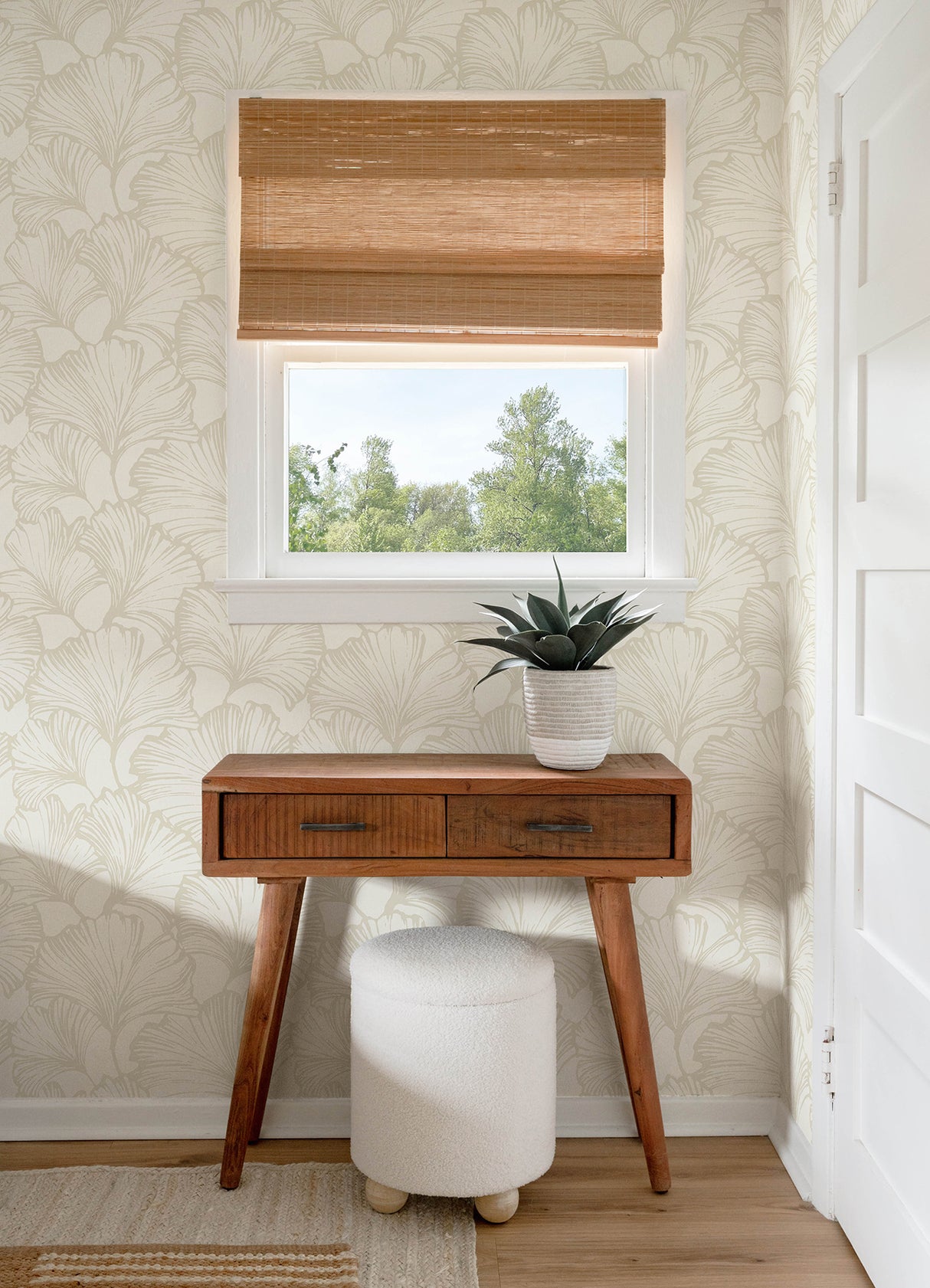 A-Street Prints 4177-27711 Kyoto Pearl Ginkgo Leaf Wallpaper